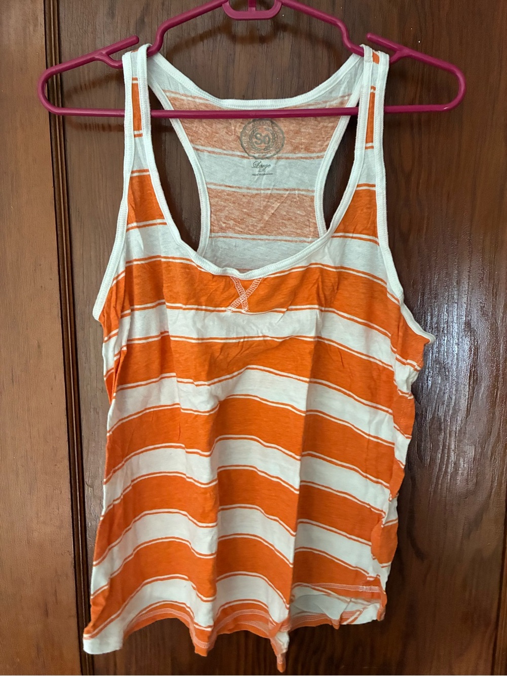 SO Orange & White Striped Racerback Tank Top 🧡🧡🧡